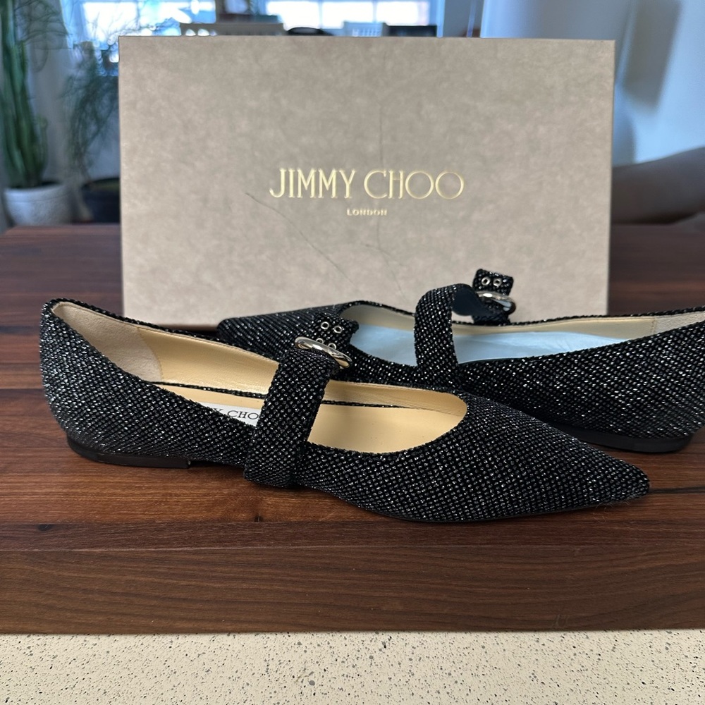 Jimmy Choo glitter flat. Never worn.